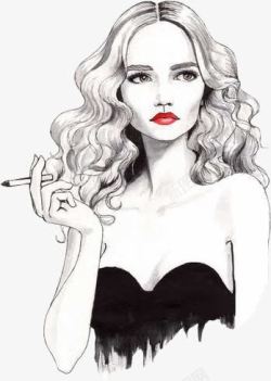 抽烟的女人油画图片欧美生活英伦风图案抽烟的女人高清图片
