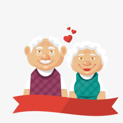 关心老人一对恩爱的年迈夫妇高清图片