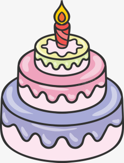 三层蛋糕可爱卡通三层巨型蛋糕高清图片