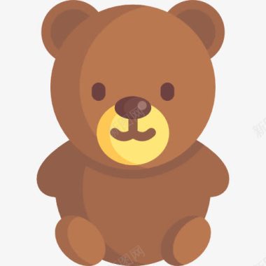 婴儿红泰迪熊图标图标