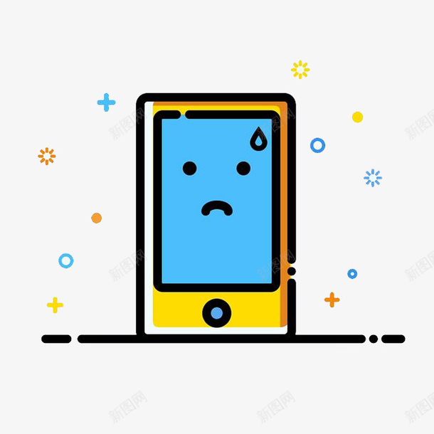 黄色的手机mbe风格png免抠素材_88icon https://88icon.com mbe风格 可爱 打电话 蓝色屏幕 通信工具 黄色