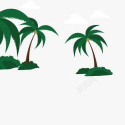 椰棕树叶布景用绿色椰棕树矢量图高清图片