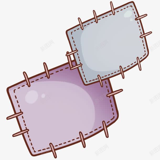 两个补丁卡通手绘png免抠素材_88icon https://88icon.com 卡通 破布 破衣服 破裤子 补丁