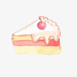 水彩绘餐厅水彩绘三角形蛋糕高清图片