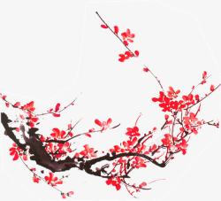 梅花树免抠鲜红的梅花树高清图片