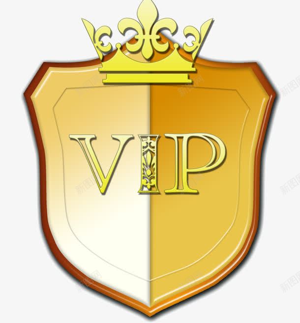 VIP标志png免抠素材_88icon https://88icon.com PNG素材 VIP 盾牌 金色