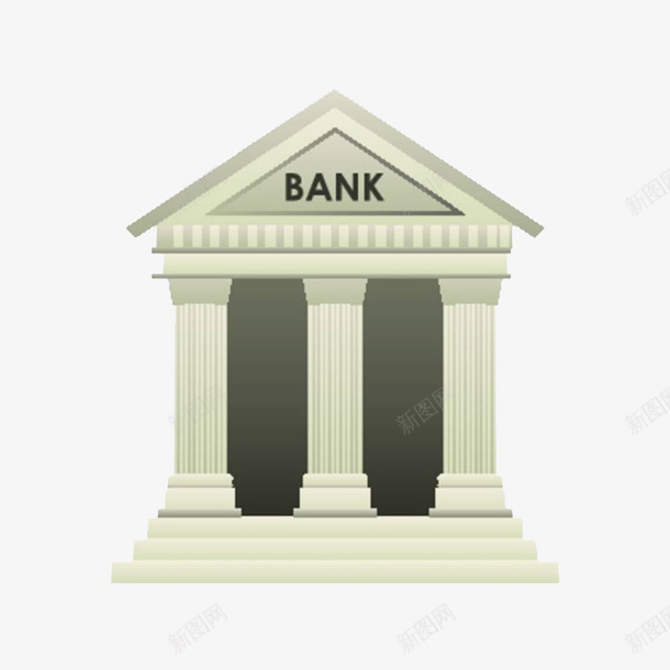 手绘银行网点白色石头png免抠素材_88icon https://88icon.com bank 手绘银行 灰色 石头 金色银行 银行 银行网点