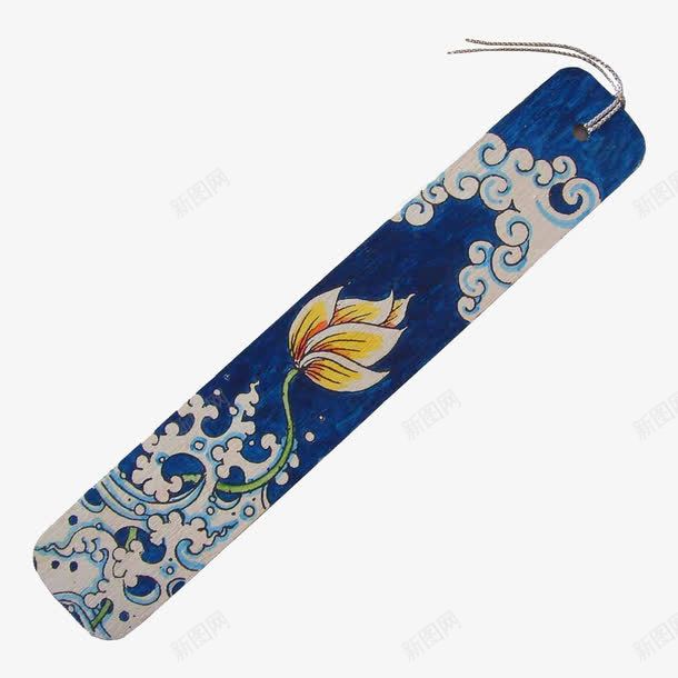 海浪荷花手绘书签png免抠素材_88icon https://88icon.com 创意手绘 实物拍摄 浪花 莲花