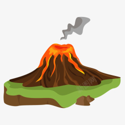 地壳运动黑色喷岩浆火山高清图片