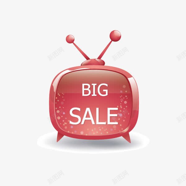 电视机卡通电视机红色bigsalepng免抠素材_88icon https://88icon.com bigsale 卡通电视机 电视机 红色