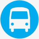 蓝色墨点素材圆形蓝色图标公交车图标