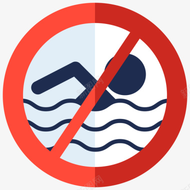 教育海报禁止游泳图标图标