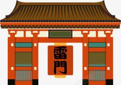日本寺庙建筑矢量图素材