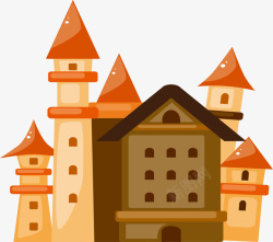 魔法城堡化建筑城堡矢量图高清图片