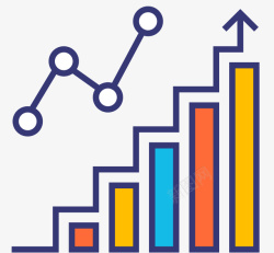 攀升的卡通风格报表素材