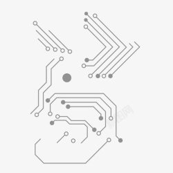 黑色局部线条电路素材