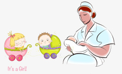 护士喂宝宝吃药照顾婴儿高清图片