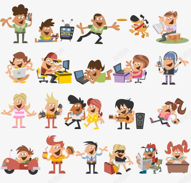 可爱的卡通儿童png免抠素材_88icon https://88icon.com 人物模型 儿童 动画片 卡通人物 可爱的卡通儿童 听音乐 女孩 学习 学电脑 孩子 小朋友音乐 幼儿 打游戏 教育 爱好 特长 电脑 男孩 矢量人物 矢量素材 童趣