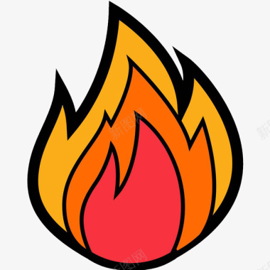 卡通红色的火焰标识图标图标