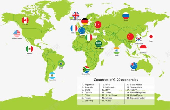 G20峰会世界地图图标图标