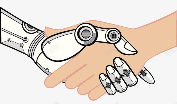 简约科技人类与机器人握手png免抠素材_88icon https://88icon.com 互利 交流 人类 友好 握手 未来 机器人 机器人握手 科技 简约 线条
