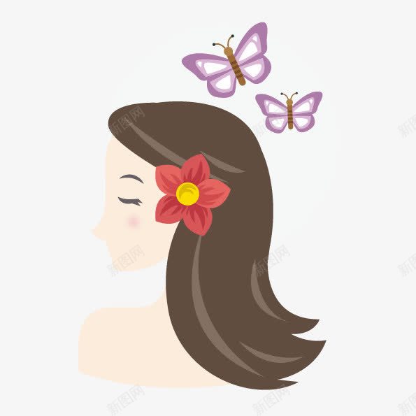 手绘美丽的女子png免抠素材_88icon https://88icon.com png图库 png图片 人物侧脸 侧面 免费png下载 养生 矢量女人侧脸 紫色蝴蝶 美丽女人 美容 蝴蝶 高清png 魅力女子