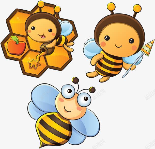 卡通小蜜蜂元素png免抠素材_88icon https://88icon.com 元素 卡通 蜜蜂 黄色