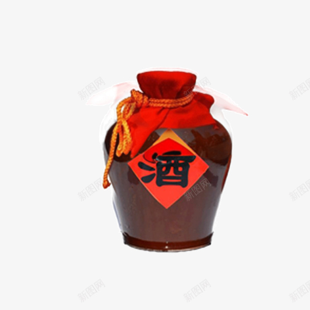 一坛子酒psd免抠素材_88icon https://88icon.com 坛子 素材 红色 酒