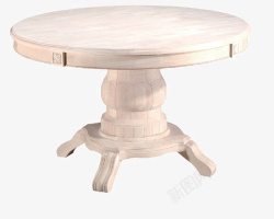 白色清新家具圆台桌实物素材