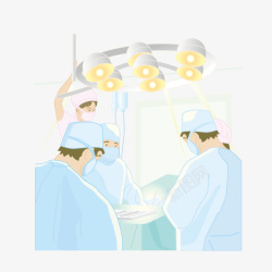 三个医生做手术卡通手绘做手术的医生高清图片