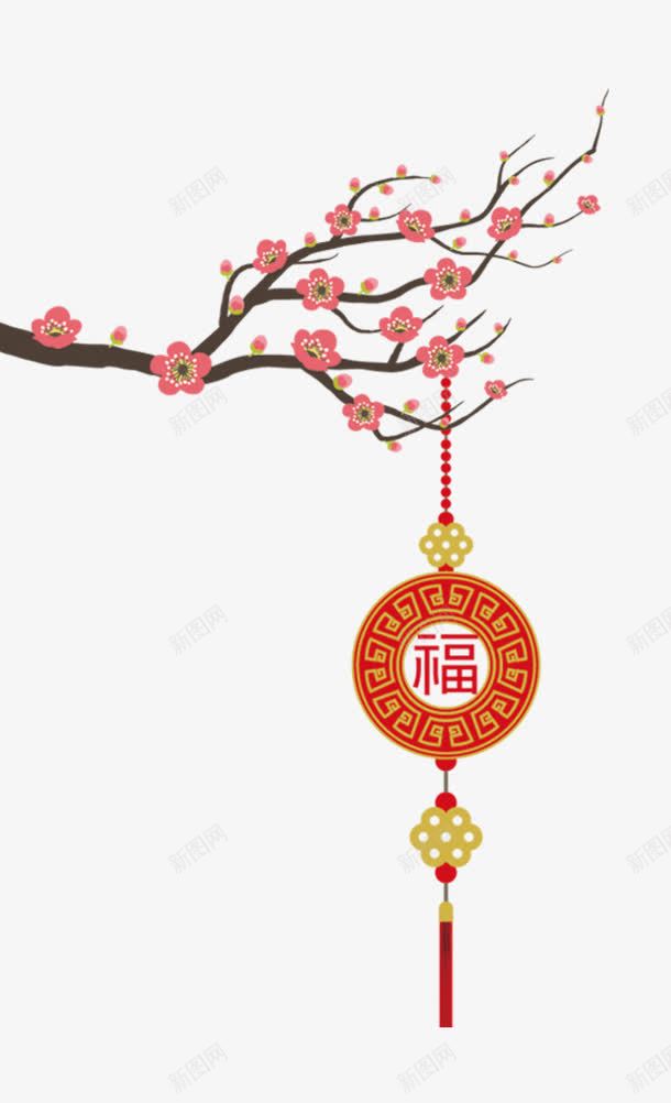 桃花灯笼图案psd免抠素材_88icon https://88icon.com 2016 喜庆 新年 桃花 灯笼 猴年 红色