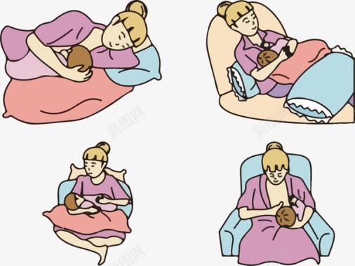 超级漫画四款正确的母乳喂养方式图标图标