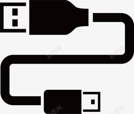 数据线孔黑色USB图标图标