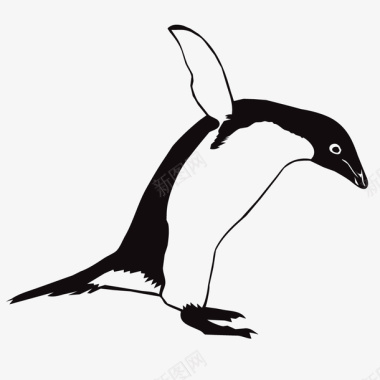 可爱的节日元素手绘可爱的企鹅可爱的元素矢量图图标图标