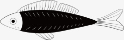 草鱼手绘黑色海鲜鱼类矢量图素材