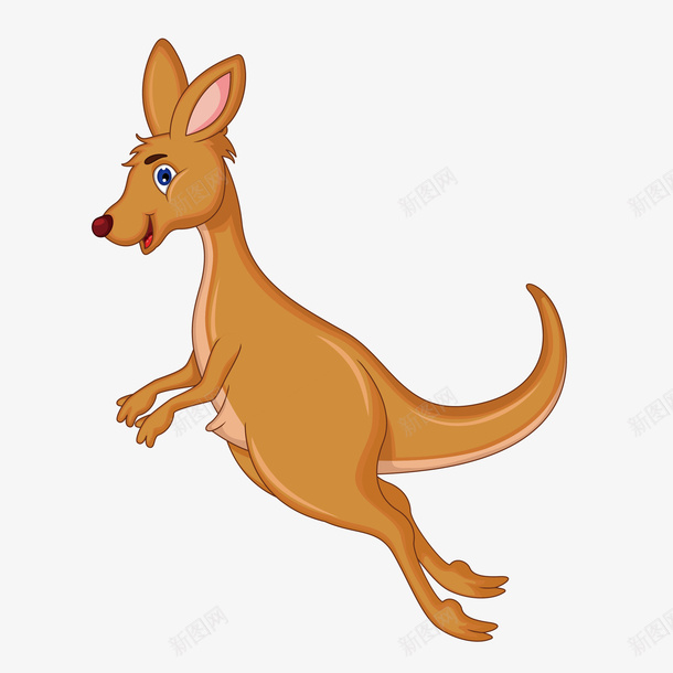 卡通手绘可爱的袋鼠png免抠素材_88icon https://88icon.com 动物动画 卡通手绘 可爱 奔跑的 袋鼠 黄色