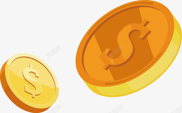金猪剪纸金币口袋财富金币矢量图图标图标