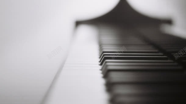 黑白钢琴键模糊背景背景