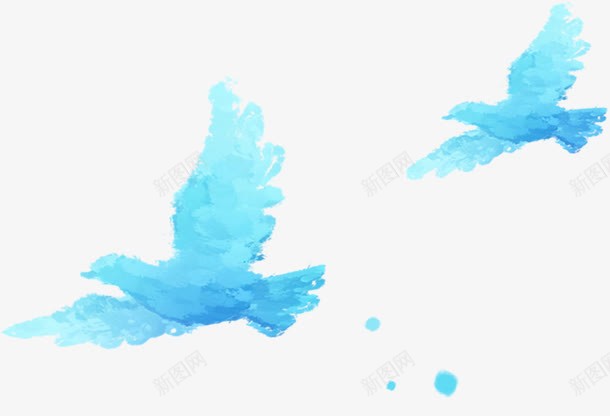 蓝色手绘艺术飞翔白鸽抽象png免抠素材_88icon https://88icon.com 抽象 白鸽 艺术 蓝色 飞翔