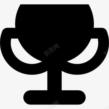 奖金冠军杯黑色的剪影图标图标