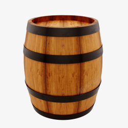 棕色容器黑色包围的酿酒空木桶实素材
