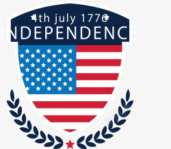 美国国旗独立日徽章矢量图素材
