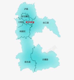 矢量四川省地图四川泸州市地图高清图片