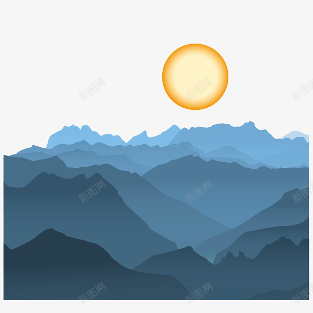 旭日高升矢量图eps免抠素材_88icon https://88icon.com 山峰 山峰剪影 山峰矢量 希望 旭日 朝阳 眺望高峰 矢量图 高峰