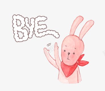 拜拜png免抠素材_88icon https://88icon.com Bye goodbye 兔子 再见 卡通 拜拜