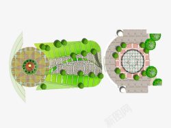 绿色植物俯视图公园俯视图高清图片