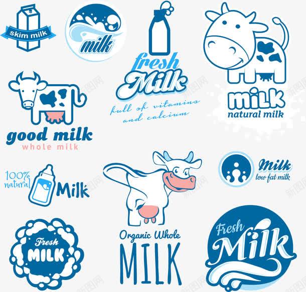 蓝色卡通牛奶形象矢量图ai免抠素材_88icon https://88icon.com milk 儿童 卡通 奶牛 牛奶 艺术字 蓝色 食品 矢量图