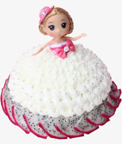 粉色芭比娃娃造型蛋糕素材