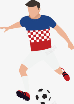 球员插画足球运动踢球的男人高清图片