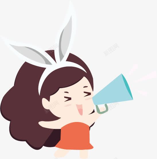 拿喇叭的兔子美女卡通图png免抠素材_88icon https://88icon.com 兔女郎 兔子装 卡通图 喇叭 宣传 手绘兔女郎 插图
